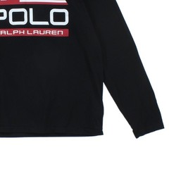 Ralph Lauren T-Shirt Mens Size L Black Graphic Flag Custom Slim Fit
