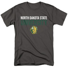 North Dakota State University Adult T-Shirt Stacked, Charcoal, S-5XL