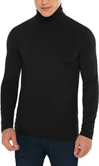 Men Solid High Collar Compression Shirts Turtleneck Long Sleeve Pullover Basics