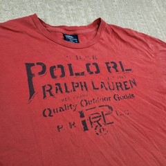 Vintage Polo Ralph Lauren Shirt Men Large 90s Y2K Spellout Red Single Stitch