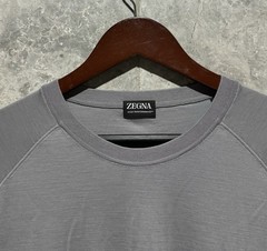ZEGNA Men’s ‘High Performance’ Wool T-Shirt Light Grey Size XXL / 2XL $920+ NEW