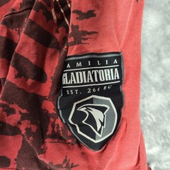 GLADIATORIA T-Shirt Men’s XL Red Graphic AOP Distressed Gladiator Collesium Rome