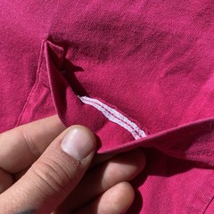 Vintage 70s Fruit of the Loom Pocket Tee SHirt Pink Fuscia Single Stitch Medium
