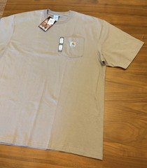 VTG Carhartt K87 Pocket Shirt Mens XLT Tall Desert Tan Workwear Fade Lines 2000s