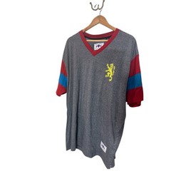 Lions Crest English Laundry V-Neck T-Shirt Mens 3XL Heather Gray Red Blue