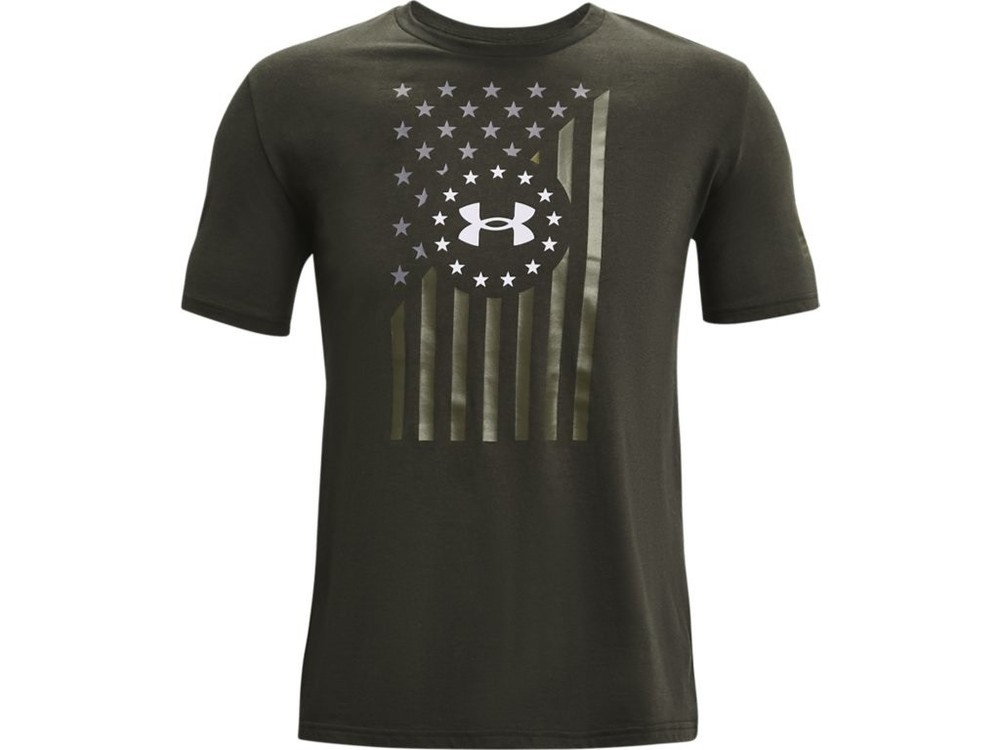 Under Armour 1365053 Men’s UA Freedom Front Flag T-Shirt – Baroque Green – Small