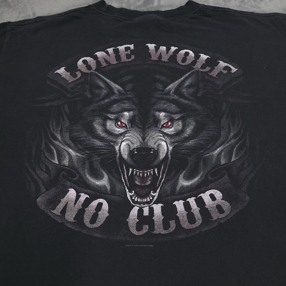 Lone Wolf Crew No Club Biker Large Black Alpha Motorcycle Independent Braaaaap