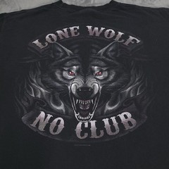 Lone Wolf Crew No Club Biker Large Black Alpha Motorcycle Independent Braaaaap