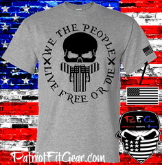 t-shirt, We Teh People, Live Free Or Die, Gun Rights, Skull,Patriotic,Custom tee