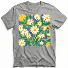 Groovy Floral Daisy T-Shirt Colorful Botanical Wildflower Nature Spring Tee