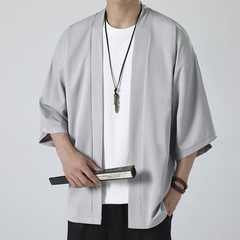 Comfy Fashion Shirt Jacket Yukata 3/4 Sleeve Cardigan Coat Japanese Kimono