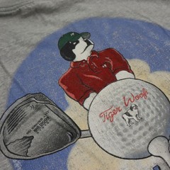 Vintage Big Dogs Tiger Woofs Nothin But Cup Golf T Shirt Mens M Gray 1997 USA
