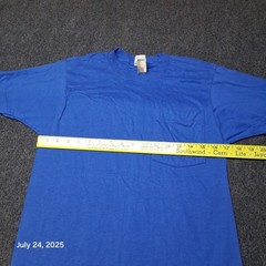 Vintage Walmart Single Stitch Plain Blank Pocket T Shirt Blue Size Small