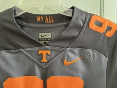 Men’s Size Small Limited Edition Smokey Gray My All TN Vols Nike Football Jersey