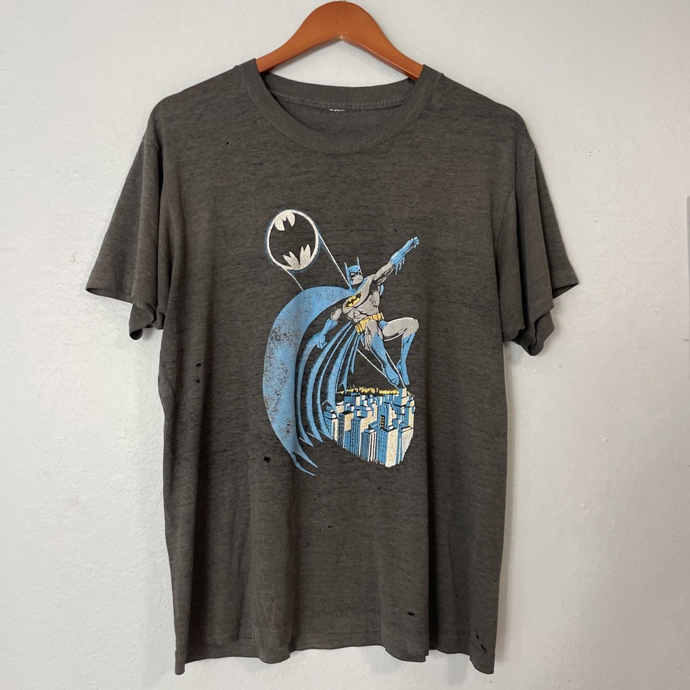 Vintage 70s 80s Batman Single Stitch T Shirt Mens Medium Paper Thin DC Marvel