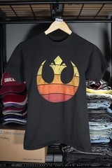 Star Wars Rebel Alliance Men’s Black T-Shirt Size S Retro Gradient Logo
