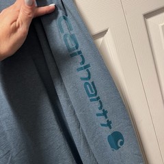 New Carhartt K231 Loose-Fit Heavyweight Long Sleeves Logo T-Shirt Men’s 2XL Blue