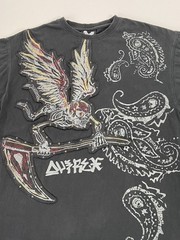 Avirex Men’s Size Medium Gray T-shirt Embroidery Y2K Grunge Skater