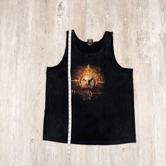 Vintage 90s Harley Davidson Eagle Ann Arbor MI Tank Top T-Shirt Size L Black USA