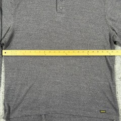 Stanley Mens Size XL Gray Waffle Knit Thermal Henley Long Sleeve Casual Shirt