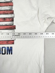 Fruit Of The Loom Shirt Mens 2XL White Built On Freedom Flag USA Tee Patriotic