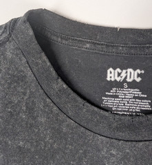 AC/DC Blow Up Your Video T Shirt Mens Small Black Acid Wash Distressed Rock Tee