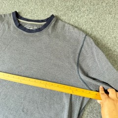 Eddie Bauer Mens XL Gray Long Sleeve Cotton Crewneck T-Shirt Contrast Stitching