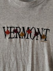 Lee Jeans Vintage 1996 Vermont Fall Autumn Embroidered Cotton T-shirt Grey Large
