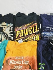 Vintage Lot Of 7 T-shirts Various Sizes And Brands, Nascar, Jason Adlean, NCAA