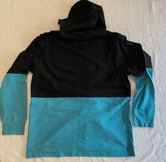 Supreme Hooded Two Tone Long Sleeve Top FW 16 Size XL (Black/Teal) – PRE OWNED