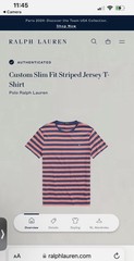 Polo Ralph Lauren T Shirt Custom Slim Fit Short Sleeve Red Striped Men’s Sz XXL