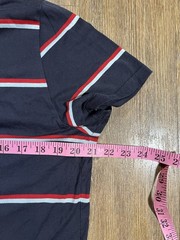 Burberry Cotton Crewneck Logo T-Shirt Mens Large Blue Striped