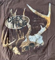 Anvil Men’s Deer Thug Graphic Brown Short Sleeve Shirt Size X-Large