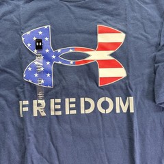 Under Armour Freedom Loose T-Shirt Athletic UA Gym US Flag Mens Sz Med Patriot