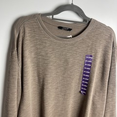 Member’s Mark Men Double Knit Crewneck Long Sleeve Relaxed Fit Grey Bisque 2XL
