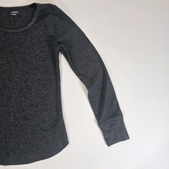 Mens Thermal Tee Size Medium Grey Athleisure Warm Comfort Layering Top