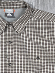 VTG Nike ACG Long Sleeve Shirt L Olive Gray Plaid Button Up Outdoor Gorpcore