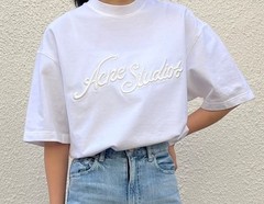 ACNE STUDIOS Unisex Crew Neck T-Shirt – 100% Piqué Cotton – size M – FREE SHIP