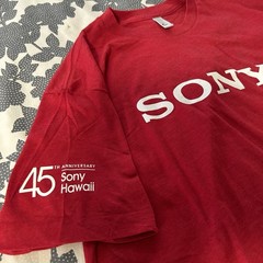 Vintage Sony Hawaii 45th Anniversary T Shirt M Bravia American Apparel Red Promo