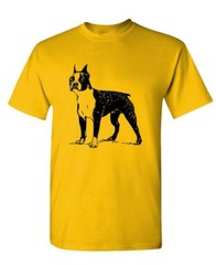 BOSTON TERRIER – vintage hipster style – Cotton Unisex T-Shirt