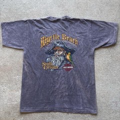Harley Davidson Men’s Myrtle Beach PirateBiker Graphic Shirt Gray Medium Cotton