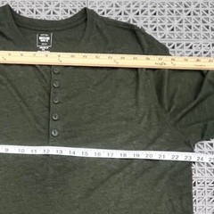 Mossimo Henley Shirt Mens XL Green Long Sleeve Athletic Fit Utility Minimalist