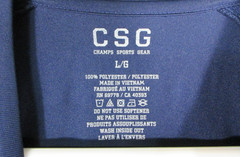 CSG Champs Sports Gear Mens Basic T-Shirt Crew Neck Short Sleeve Size L Blue