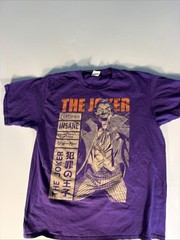 DC COMICS The Joker Men’s Certified Insane T Shirt Gray Batman Size Large