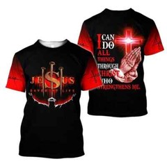 Jesus Save My Life I Can Do All Things All Over Print Shirt Full Size S-5XL