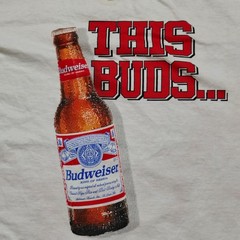 Vintage BUDWEISER Shirt Men XL White This Buds For You Graphic Distressed 90s