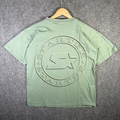 Vintage Starter Shirt Medium Green 90s USA Sage Big Print Sports Rare Star Logo