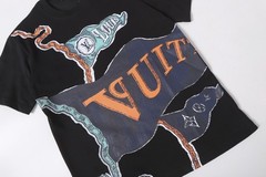 men casual round neck short sleeve men black T-shirt size M/L/XL