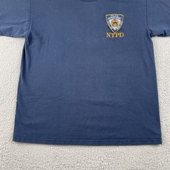 Vintage NYPD New York City Large Lee Total Cotton Shirt Made In USA Blue 90s Y2K