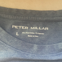 Peter Millar Pima Cotton Blend T Shirt Men L Blue Seabourn Cruise Logo Preppy